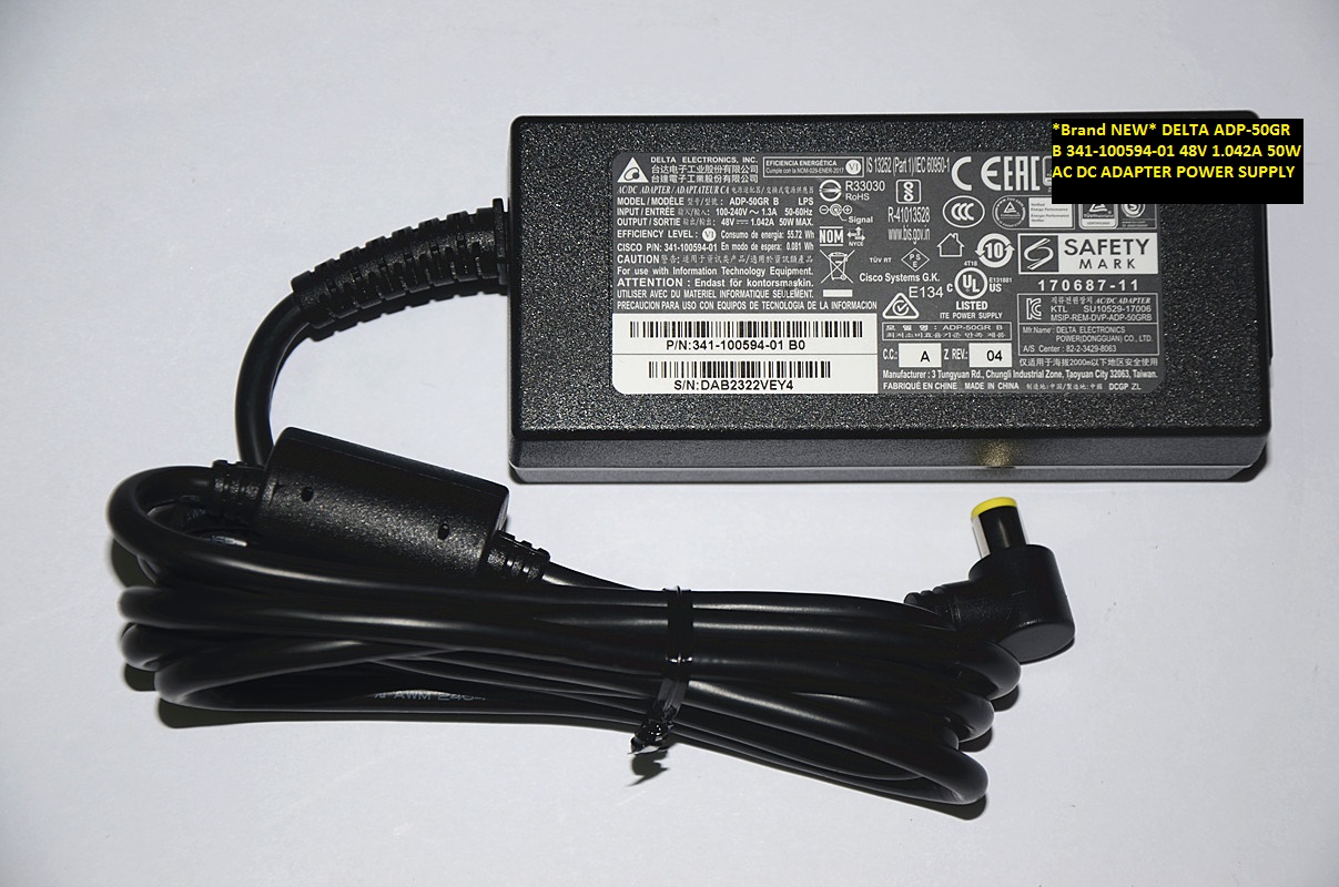 *Brand NEW*AC100-240V 48V 1.042A 50W DELTA 341-100594-01 ADP-50GR B AC DC ADAPTER POWER SUPPLY